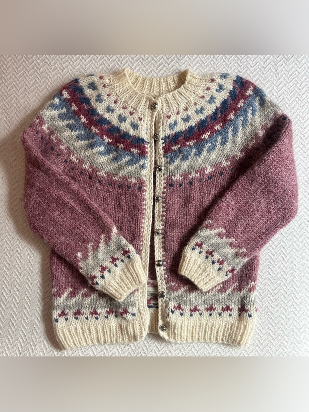 LL Bean Vintage Wool Fair Isle Cardigan